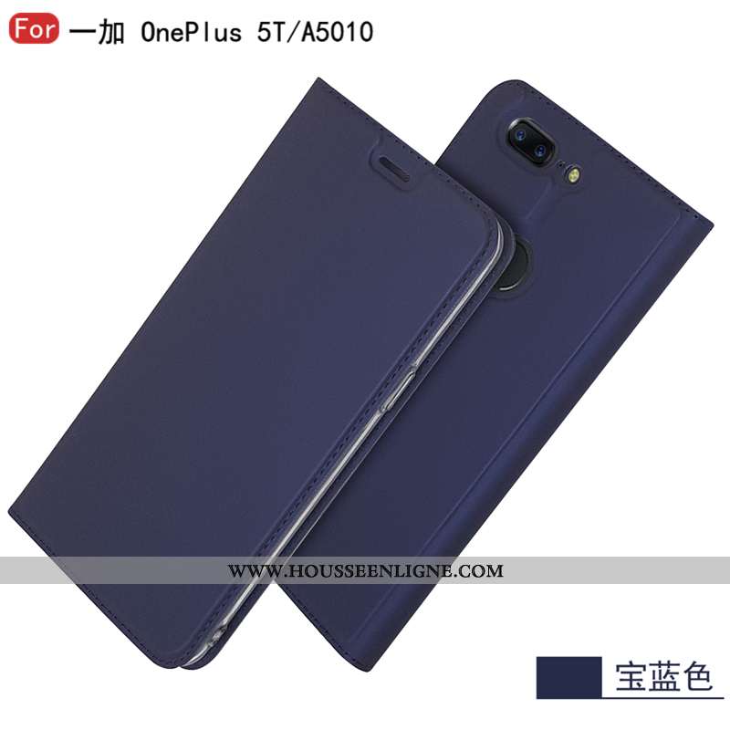 Housse Oneplus 5t Protection Cuir Incassable Coque Clamshell Magnétisme Étoile Rose