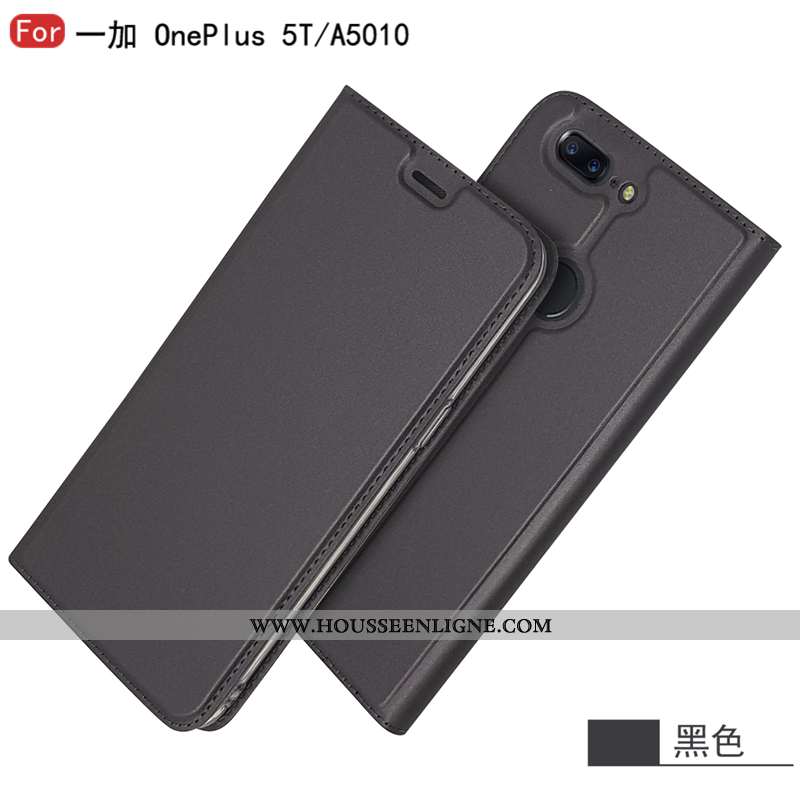 Housse Oneplus 5t Protection Cuir Incassable Coque Clamshell Magnétisme Étoile Rose