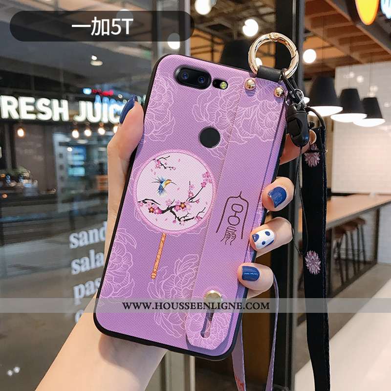 Housse Oneplus 5t Silicone Mode Étui Incassable Bleu Ornements Suspendus Fluide Doux