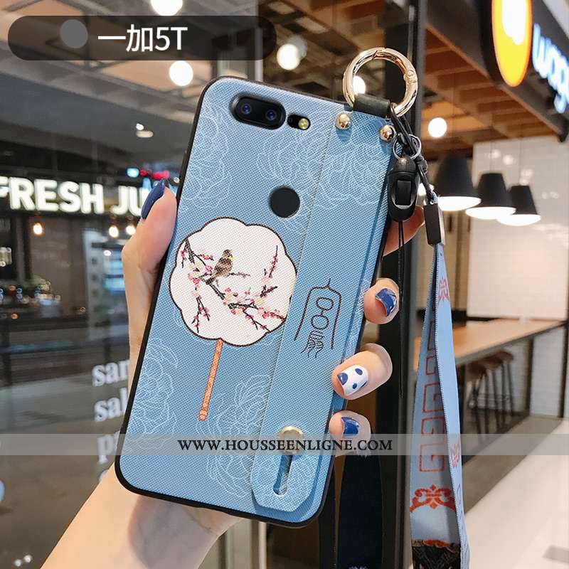 Housse Oneplus 5t Silicone Mode Étui Incassable Bleu Ornements Suspendus Fluide Doux