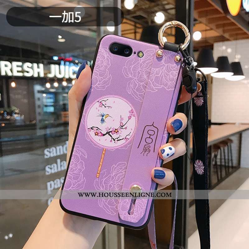 Housse Oneplus 5t Silicone Mode Étui Incassable Bleu Ornements Suspendus Fluide Doux
