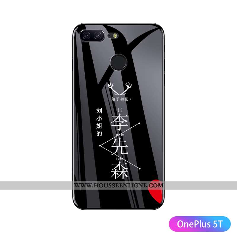Housse Oneplus 5t Verre Personnalité Net Rouge Amoureux Rouge Personnalisé Téléphone Portable