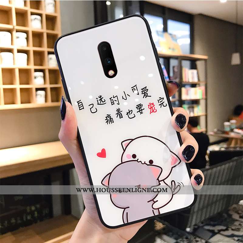 Housse Oneplus 6 Charmant Tendance Amoureux Net Rouge Petit Personnalité Coque Blanche