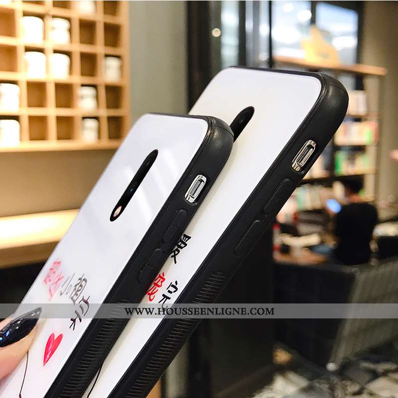 Housse Oneplus 6 Charmant Tendance Amoureux Net Rouge Petit Personnalité Coque Blanche