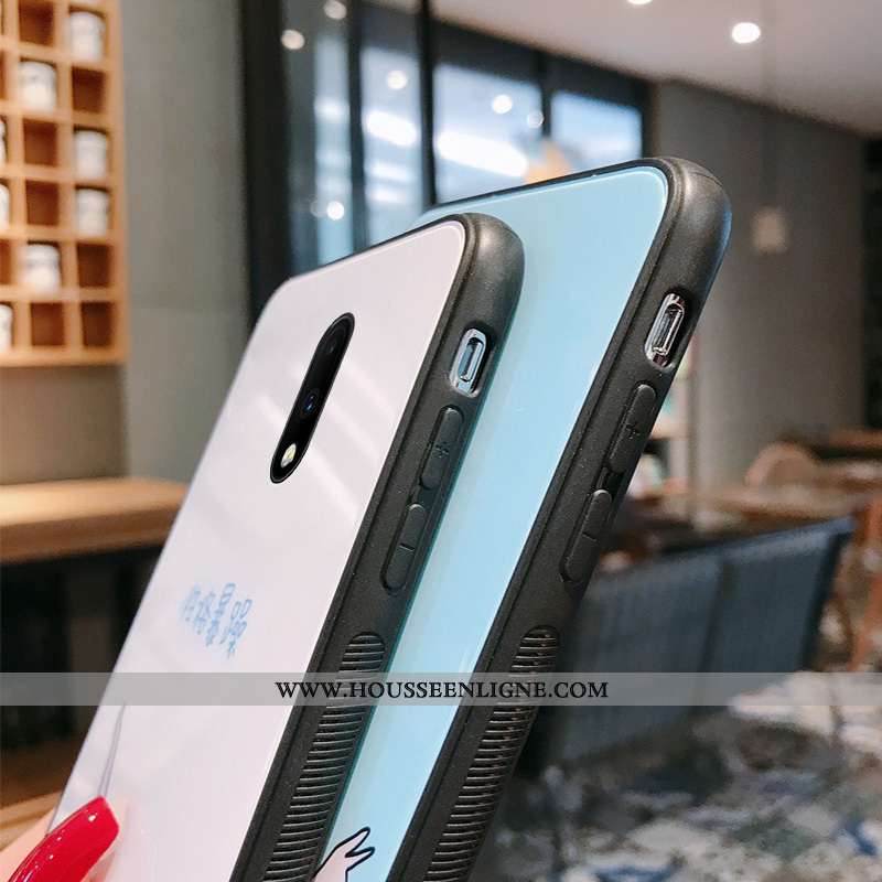 Housse Oneplus 6 Créatif Tendance Étui Incassable Fluide Doux Verre Blanc Blanche