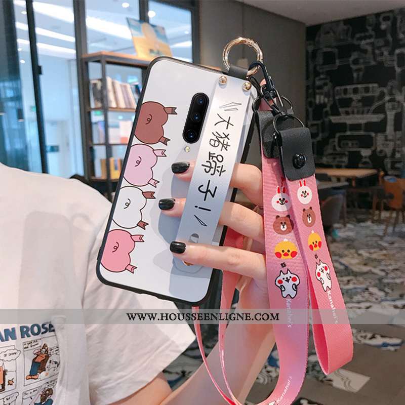Housse Oneplus 6 Dessin Animé Charmant Protection Rose Étui Silicone Coque