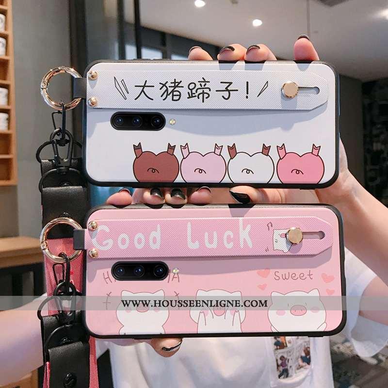Housse Oneplus 6 Dessin Animé Charmant Protection Rose Étui Silicone Coque