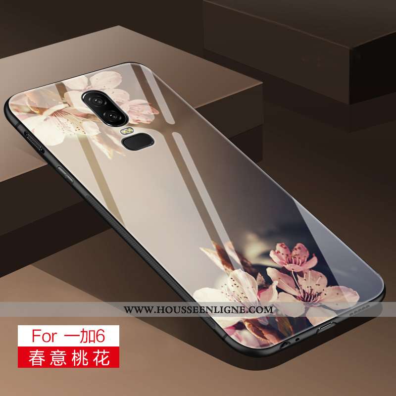 Housse Oneplus 6 Fluide Doux Silicone Couvercle Arrière Difficile Frais Simple Miroir Gris