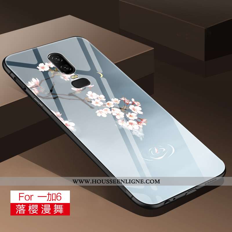 Housse Oneplus 6 Fluide Doux Silicone Couvercle Arrière Difficile Frais Simple Miroir Gris