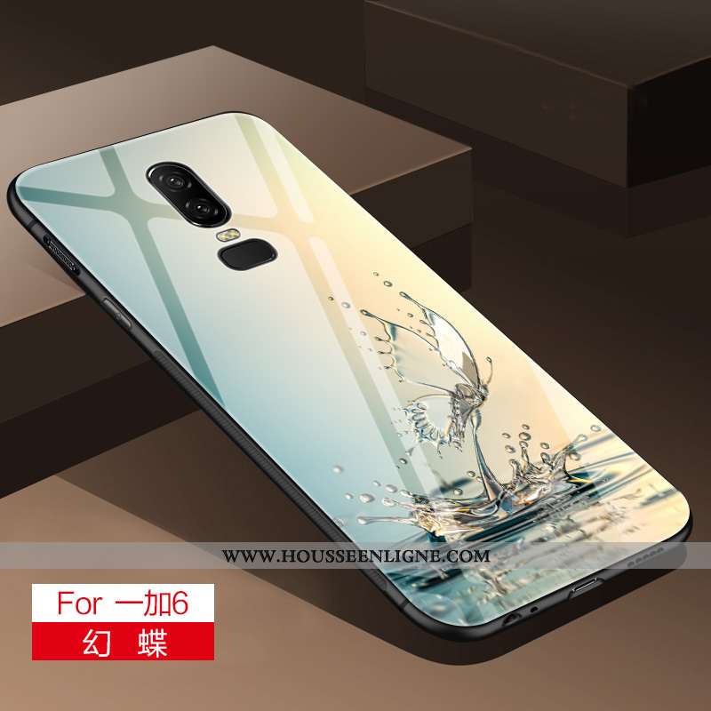 Housse Oneplus 6 Fluide Doux Silicone Couvercle Arrière Difficile Frais Simple Miroir Gris