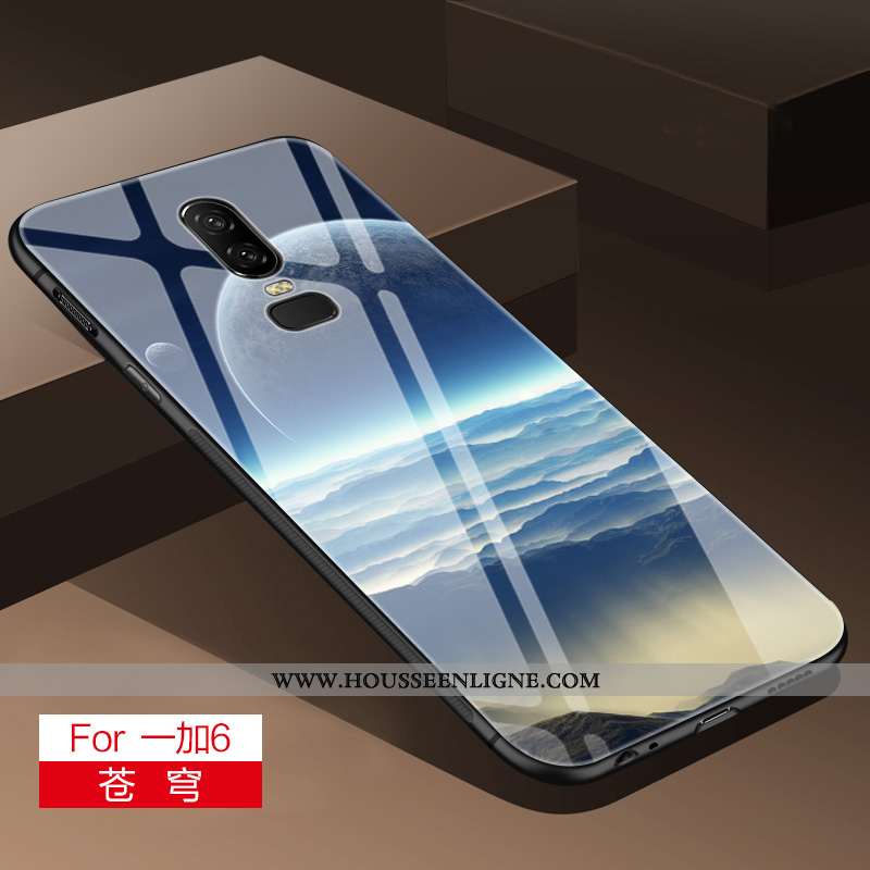 Housse Oneplus 6 Fluide Doux Silicone Couvercle Arrière Difficile Frais Simple Miroir Gris