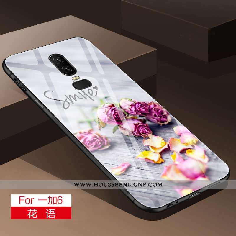 Housse Oneplus 6 Fluide Doux Silicone Couvercle Arrière Difficile Frais Simple Miroir Gris