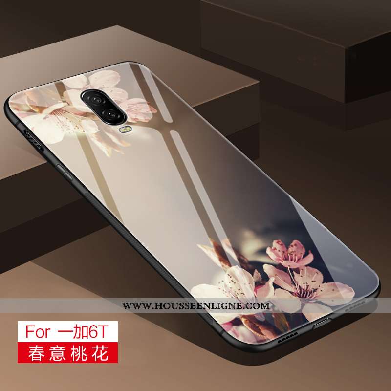 Housse Oneplus 6 Fluide Doux Silicone Couvercle Arrière Difficile Frais Simple Miroir Gris