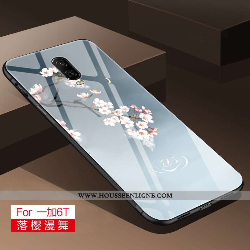 Housse Oneplus 6 Fluide Doux Silicone Couvercle Arrière Difficile Frais Simple Miroir Gris