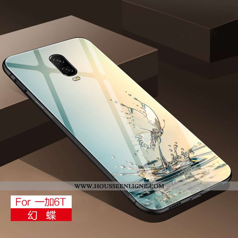 Housse Oneplus 6 Fluide Doux Silicone Couvercle Arrière Difficile Frais Simple Miroir Gris