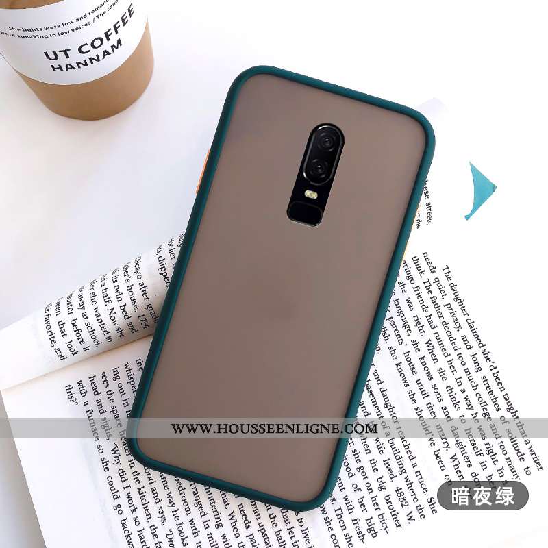 Housse Oneplus 6 Fluide Doux Silicone Délavé En Daim Coque Bleu Incassable Créatif