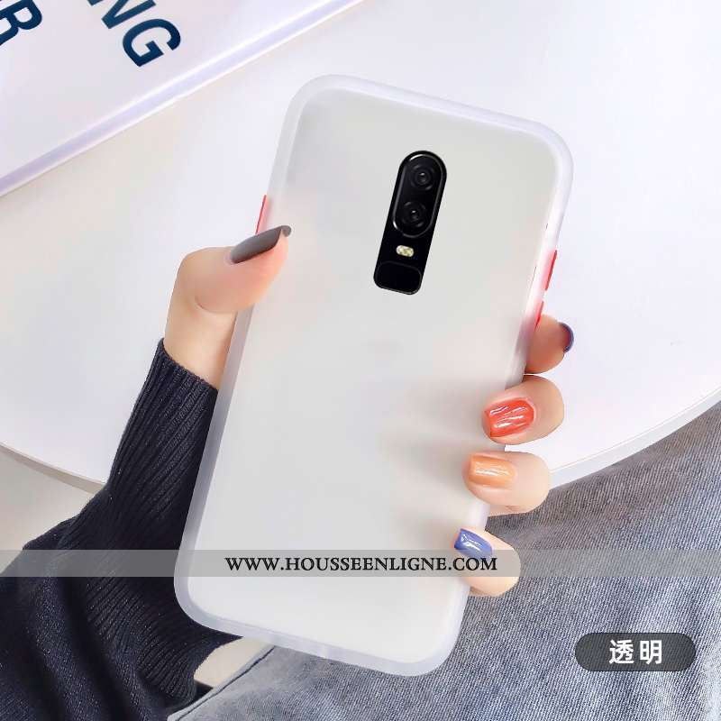 Housse Oneplus 6 Fluide Doux Silicone Délavé En Daim Coque Bleu Incassable Créatif