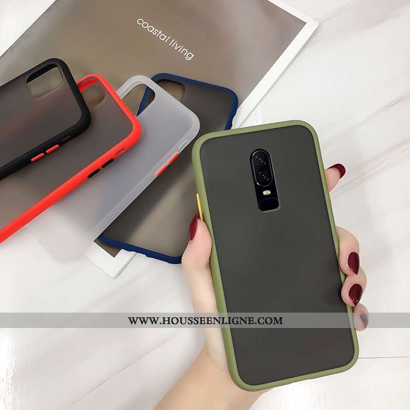 Housse Oneplus 6 Fluide Doux Silicone Délavé En Daim Coque Bleu Incassable Créatif