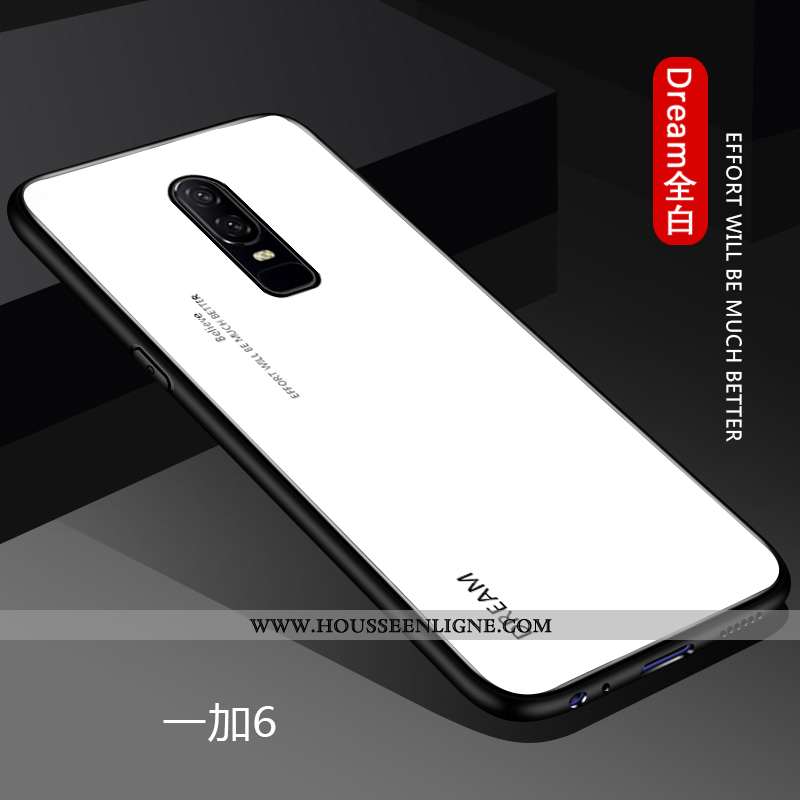 Housse Oneplus 6 Légère Fluide Doux Protection Difficile Tout Compris Dégradé Tendance Blanche