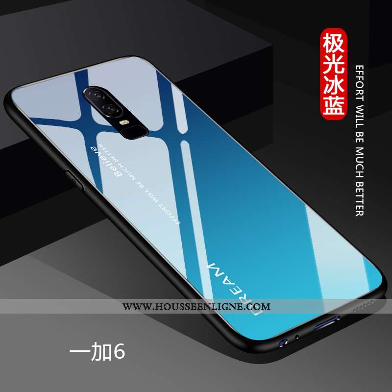 Housse Oneplus 6 Légère Fluide Doux Protection Difficile Tout Compris Dégradé Tendance Blanche