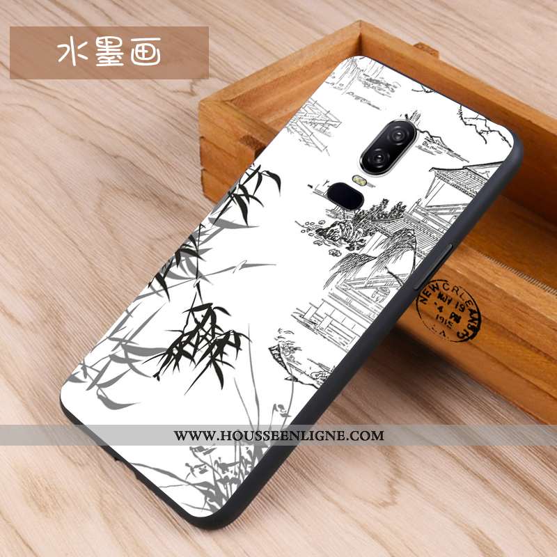 Housse Oneplus 6 Protection Délavé En Daim Personnalité Fluide Doux Étui Tendance Téléphone Portable