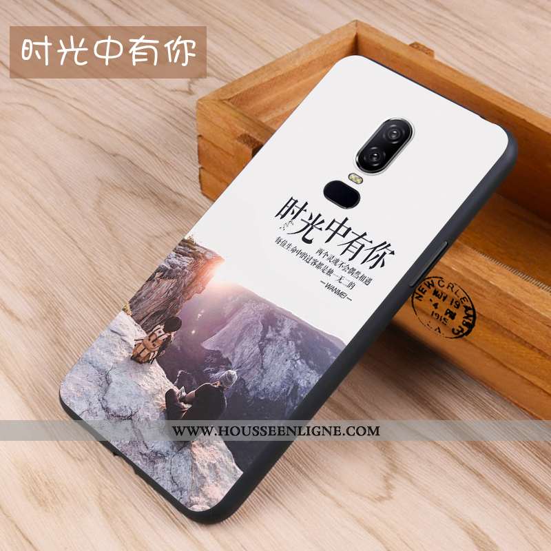 Housse Oneplus 6 Protection Délavé En Daim Personnalité Fluide Doux Étui Tendance Téléphone Portable