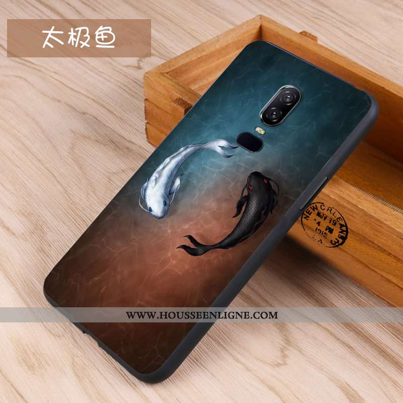 Housse Oneplus 6 Protection Délavé En Daim Personnalité Fluide Doux Étui Tendance Téléphone Portable