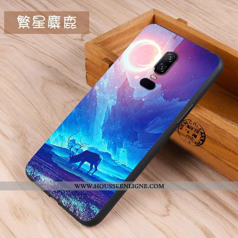 Housse Oneplus 6 Protection Délavé En Daim Personnalité Fluide Doux Étui Tendance Téléphone Portable