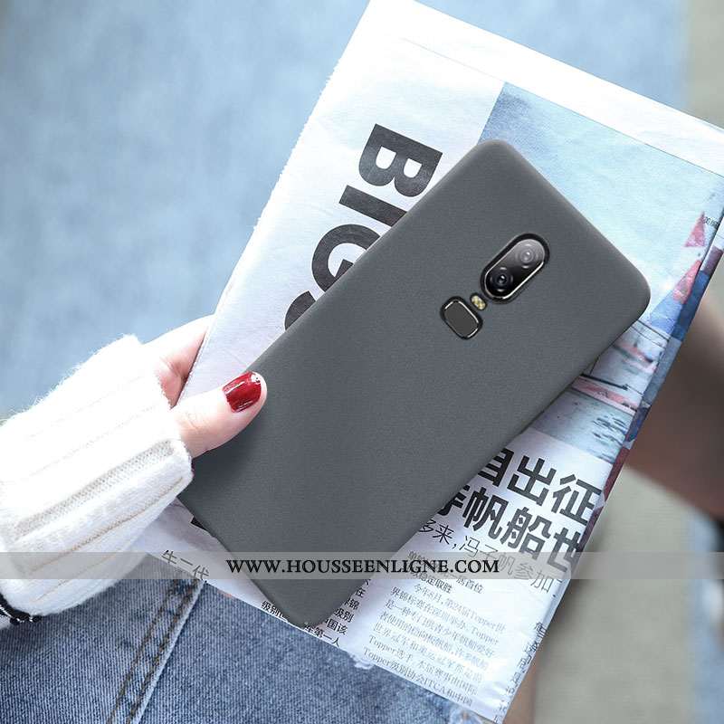 Housse Oneplus 6 Tendance Légère Difficile Coque Protection Ultra Net Rouge