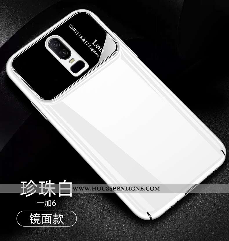 Housse Oneplus 6 Tendance Légère Net Rouge Étui Téléphone Portable Blanc Créatif Blanche