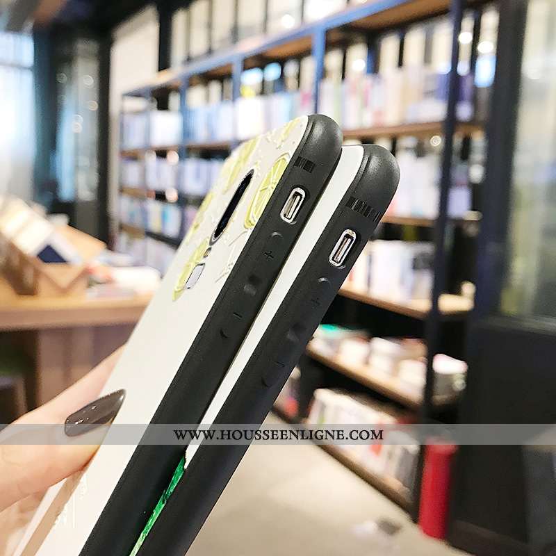 Housse Oneplus 6t Créatif Gaufrage Personnalité Citron Frais Bleu Silicone Jaune
