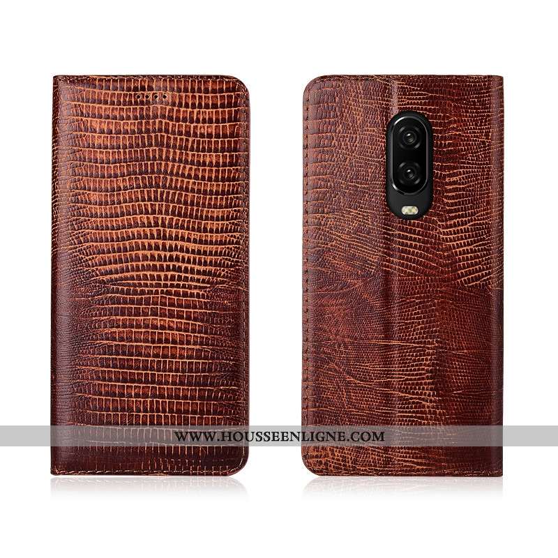 Housse Oneplus 6t Cuir Véritable Cuir Tout Compris Coque Protection Étui Nouveau Bleu