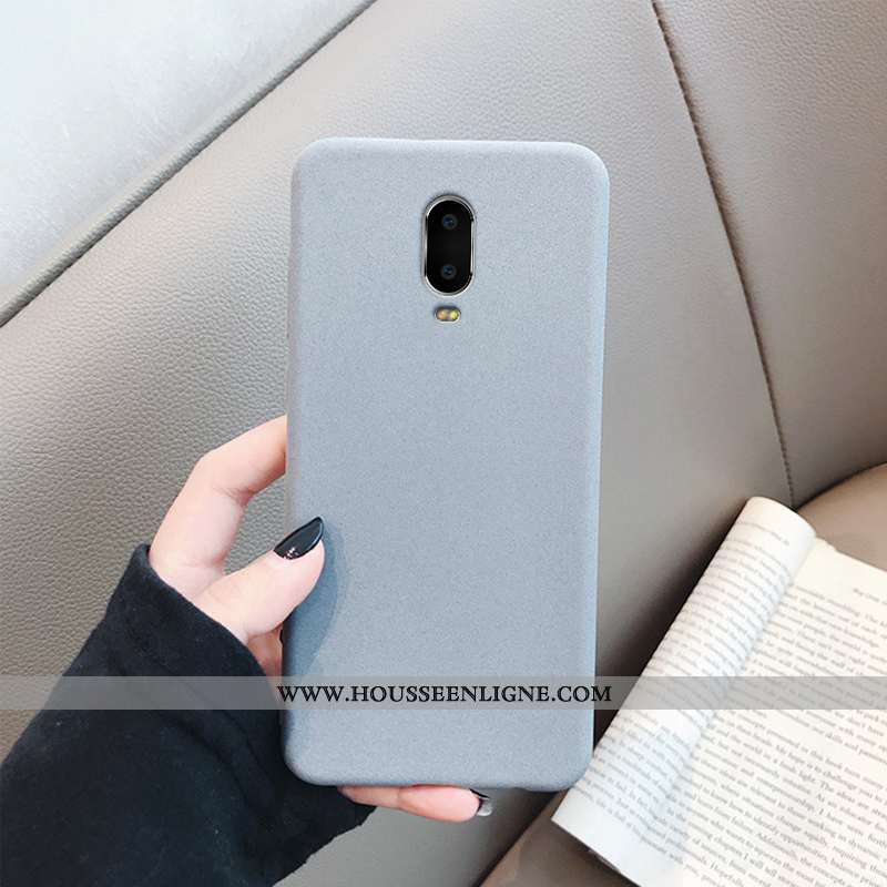 Housse Oneplus 6t Délavé En Daim Créatif Légère Silicone Support Ultra Net Rouge Gris