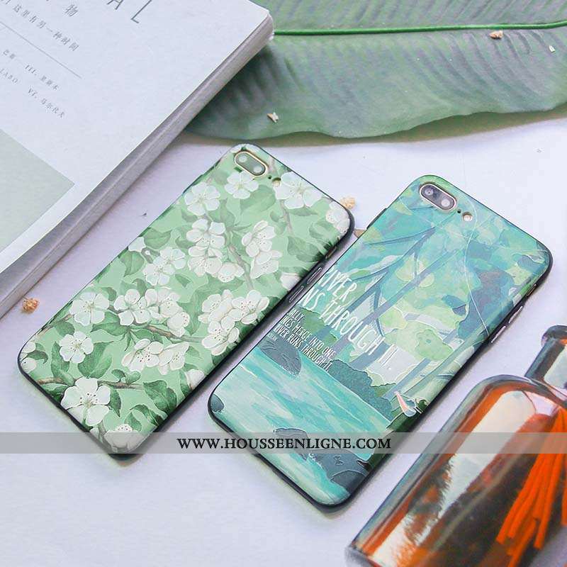 Housse Oneplus 6t Délavé En Daim Mode Téléphone Portable Vert Petit Simple Coque Verte