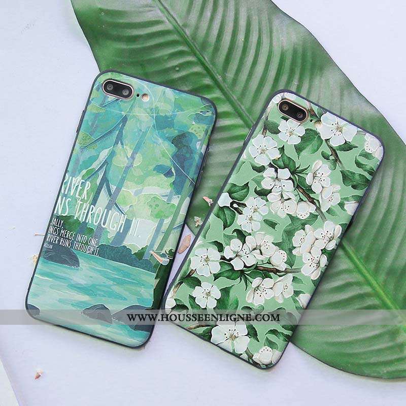 Housse Oneplus 6t Délavé En Daim Mode Téléphone Portable Vert Petit Simple Coque Verte