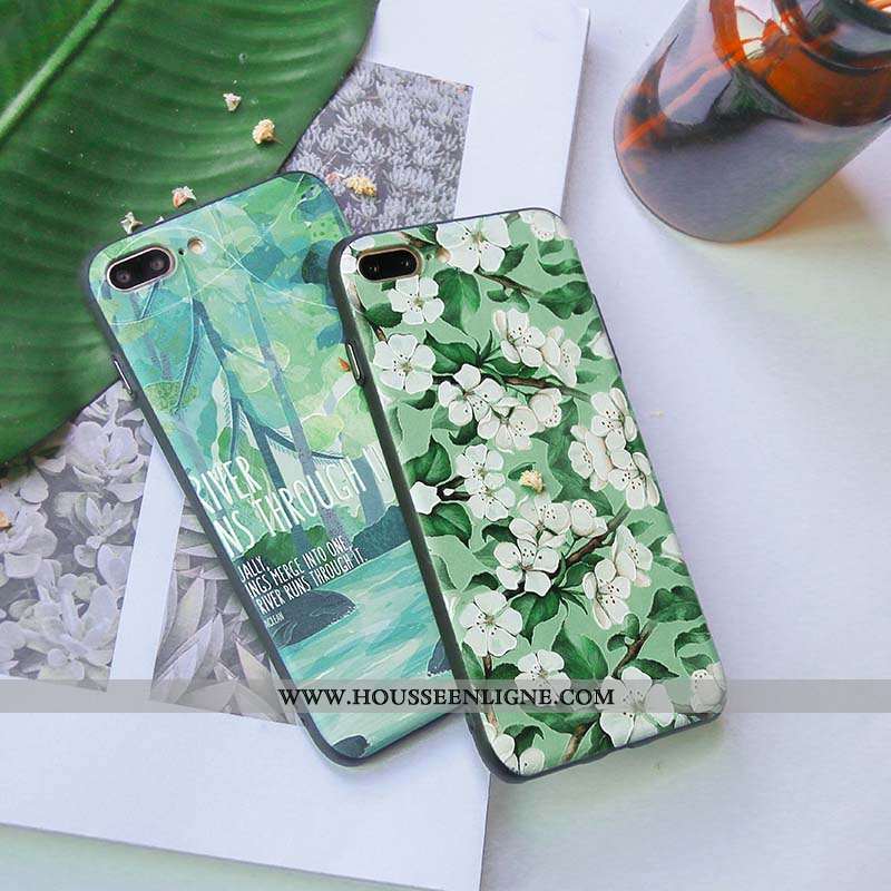 Housse Oneplus 6t Délavé En Daim Mode Téléphone Portable Vert Petit Simple Coque Verte