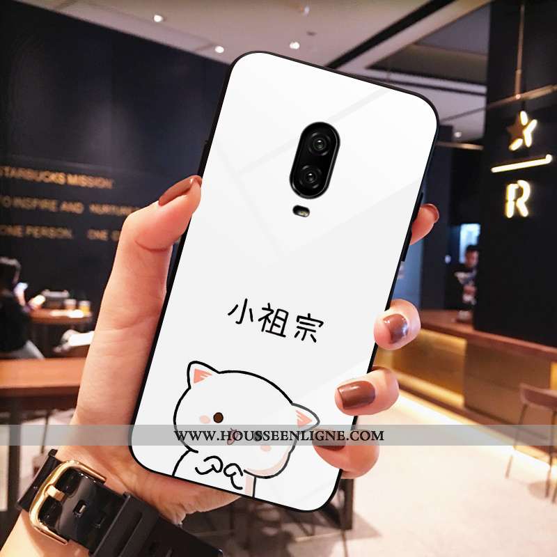 Housse Oneplus 6t Fluide Doux Silicone Petit Net Rouge Étui Amoureux Coque Noir