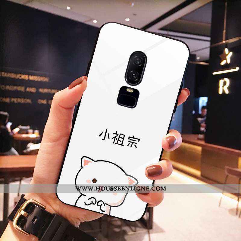 Housse Oneplus 6t Fluide Doux Silicone Petit Net Rouge Étui Amoureux Coque Noir