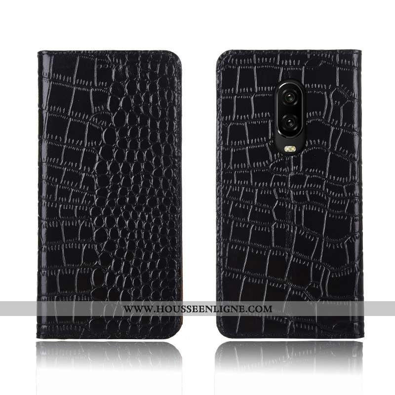 Housse Oneplus 6t Protection Cuir Véritable Incassable Fluide Doux Nouveau Clamshell Rouge