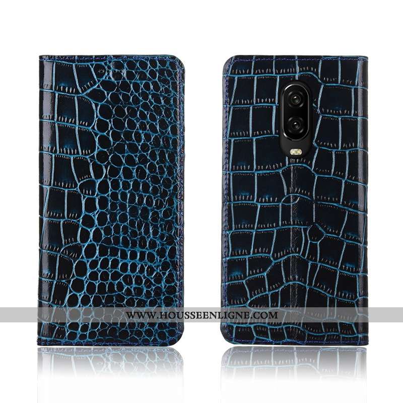 Housse Oneplus 6t Protection Cuir Véritable Incassable Fluide Doux Nouveau Clamshell Rouge