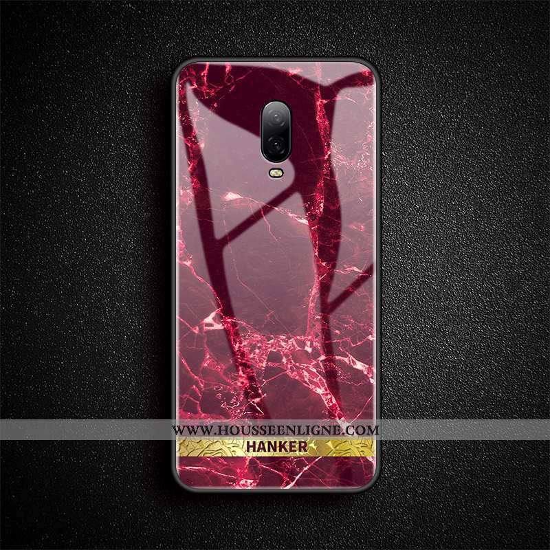 Housse Oneplus 6t Verre Personnalité Étui Fluide Doux Créatif Gems Coque Bleu
