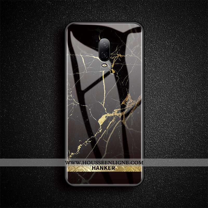 Housse Oneplus 6t Verre Personnalité Étui Fluide Doux Créatif Gems Coque Bleu