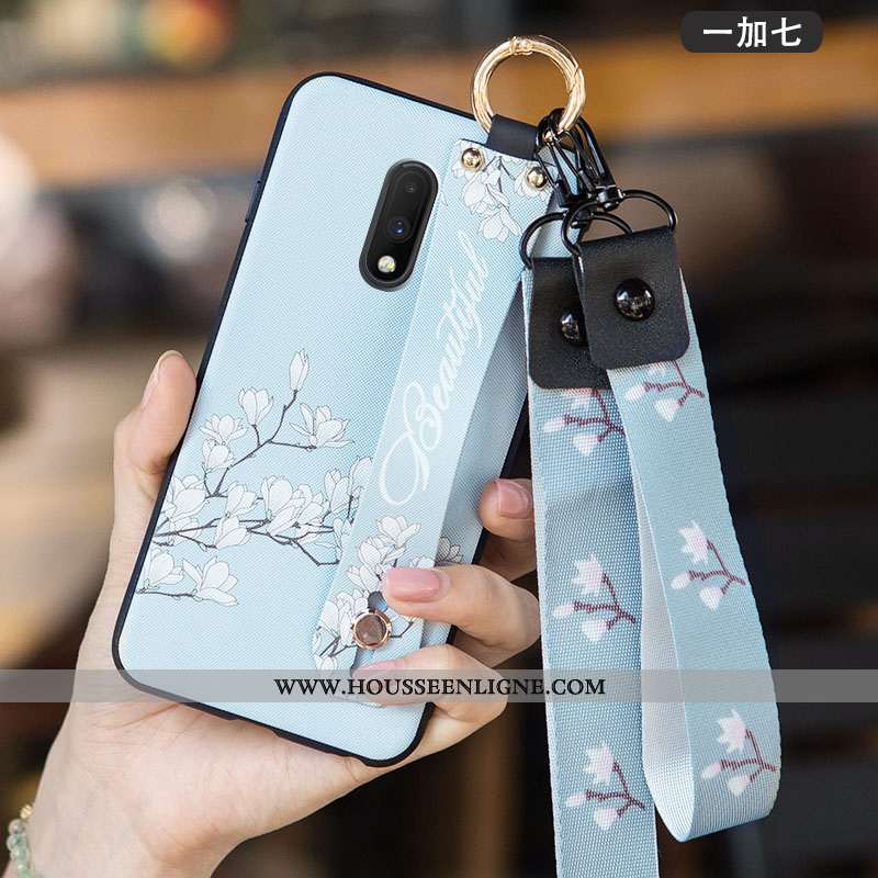 Housse Oneplus 7 Délavé En Daim Personnalité Tendance Créatif Rouge Téléphone Portable Coque