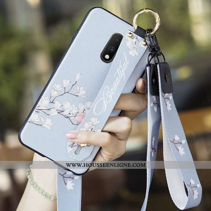 Housse Oneplus 7 Délavé En Daim Personnalité Tendance Créatif Rouge Téléphone Portable Coque