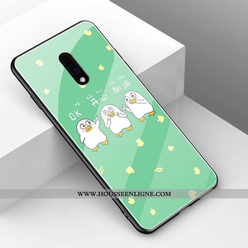 Housse Oneplus 7 Fluide Doux Mode Net Rouge Verre Tout Compris Animal Incassable
