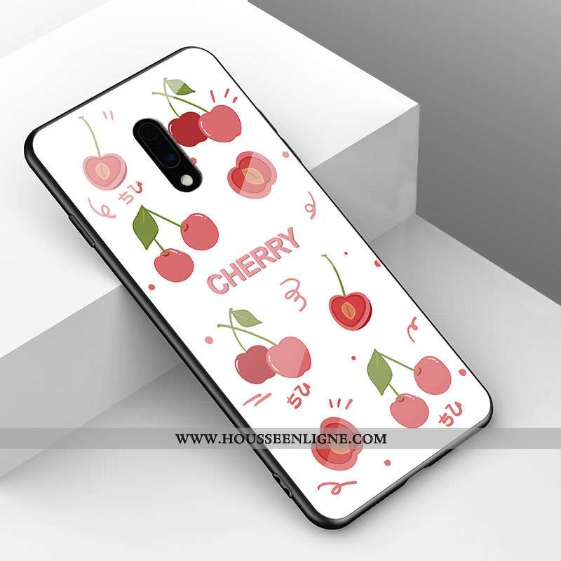 Housse Oneplus 7 Fluide Doux Mode Net Rouge Verre Tout Compris Animal Incassable