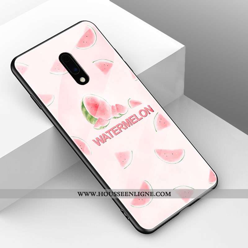 Housse Oneplus 7 Fluide Doux Mode Net Rouge Verre Tout Compris Animal Incassable