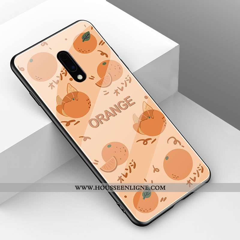 Housse Oneplus 7 Fluide Doux Mode Net Rouge Verre Tout Compris Animal Incassable