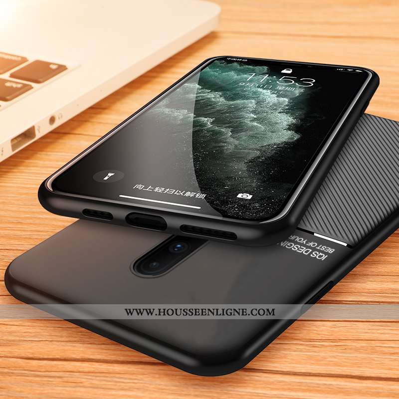 Housse Oneplus 7 Fluide Doux Silicone Ultra Cuir Téléphone Portable Personnalité Protection Noir