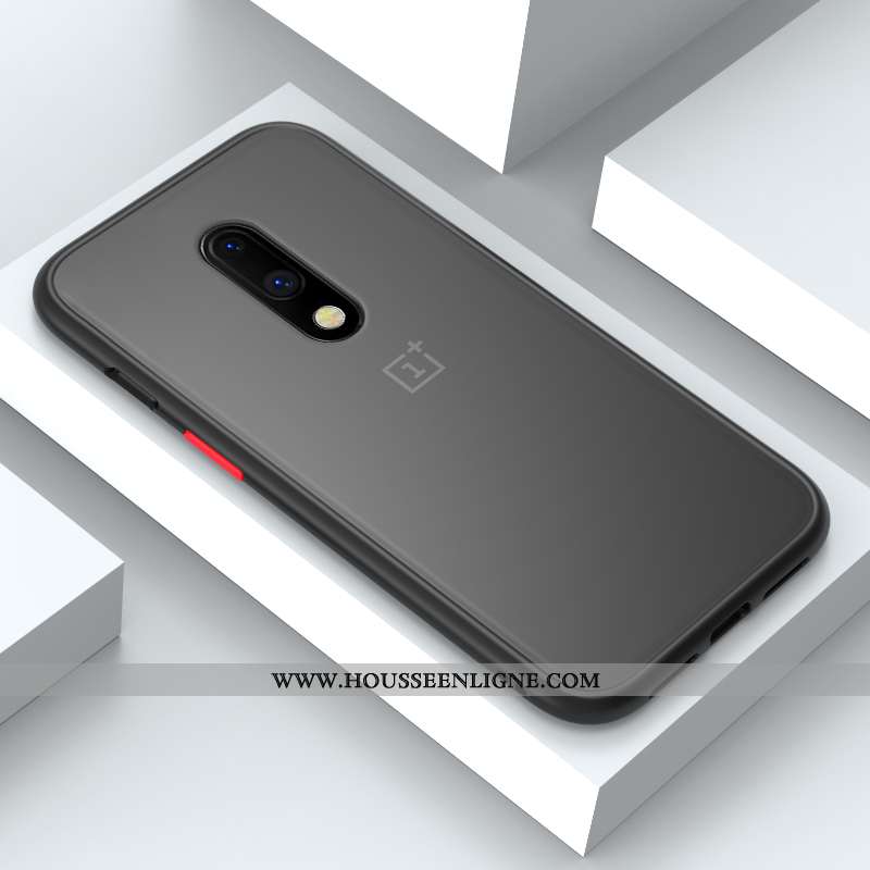 Housse Oneplus 7 Personnalité Créatif Délavé En Daim Net Rouge Tout Compris Noir Incassable